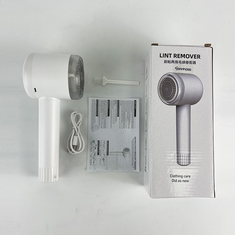 Aspirator de scame, Senmase, ABS/Inox, Afisaj digital, USB, 3 niveluri, Alb