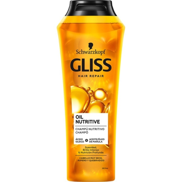 Sampon Gliss Oil Nutritive, pentru par uscat, cu varfuri despicate, Schwarzkopf, 370 ml