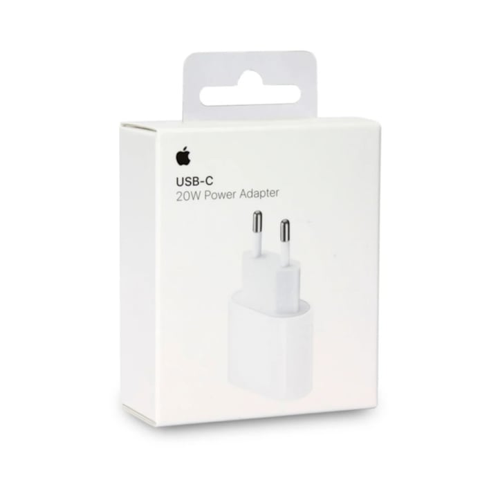 Adapter töltőcsomag, Apple, iPhone 14/ Plus/ Pro/ Pro Max, 20 W, USB-C, fehér + adat- és töltőkábel Kompatibilis az Apple iPhone Lightning-USB Type-C 2M 2M fehér készülékkel