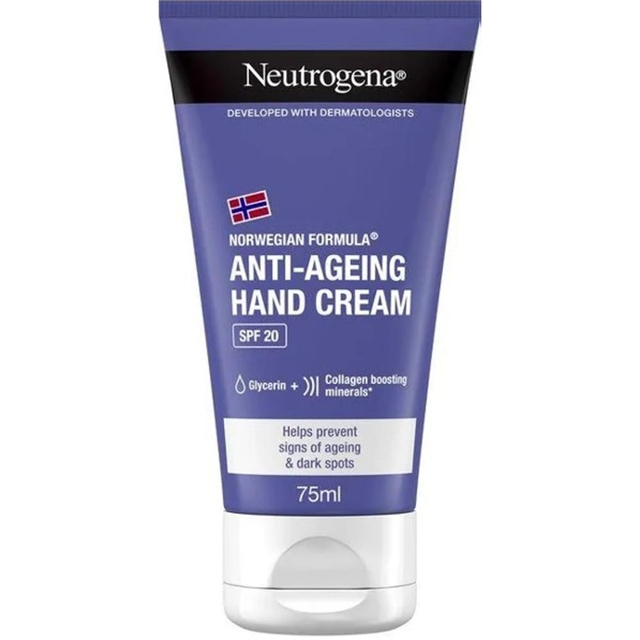 Crema de Maini Neutrogena Anti-Ageing, Formula Norvegiana, SPF 20, 75 ml