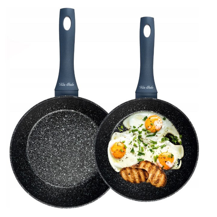 Комплект 2 тигана с незалепващо покритие, 24/28 см, Festa Italia, Maestra, нюанси на синьото
