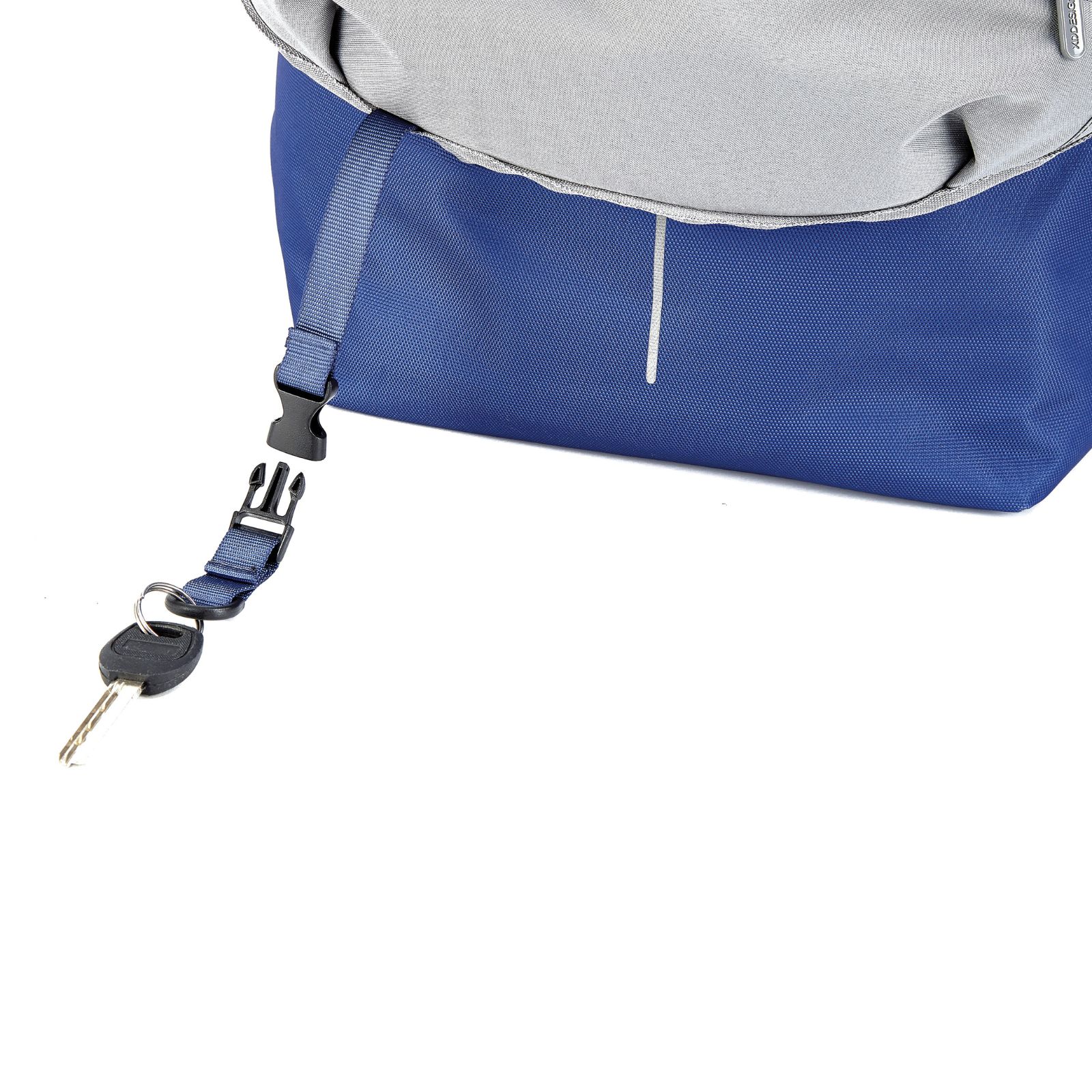 Rucsac laptop Bobby Soft, XD Design, 15.6 inch, antifurt, multiple buzunare cu protectie RFID, port USB, material sustenabil rezistent la apa, 16 l, blue, bandana Empath inclusa