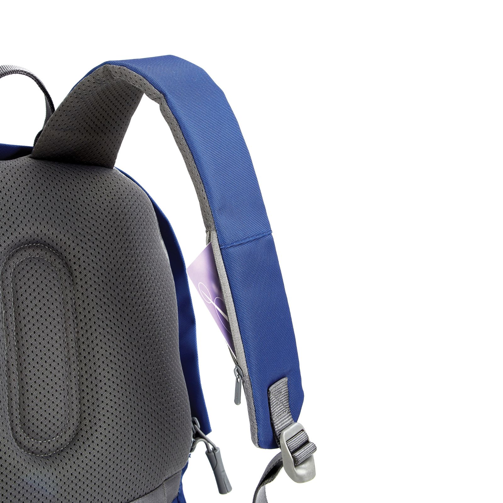 Rucsac laptop Bobby Soft, XD Design, 15.6 inch, antifurt, multiple buzunare cu protectie RFID, port USB, material sustenabil rezistent la apa, 16 l, blue, bandana Empath inclusa