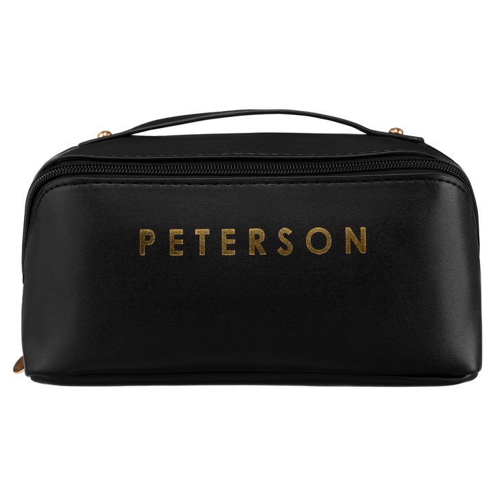 Geanta cosmetice femei, piele ecologica, nwgru, Peterson, ptn kos-da-7, 11 x 23 x 11 cm