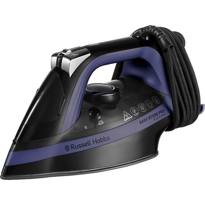 Fier de calcat Easy Store Pro Plug & Wind 26731-56, 2400W, jet de abur 200, negru cu violet