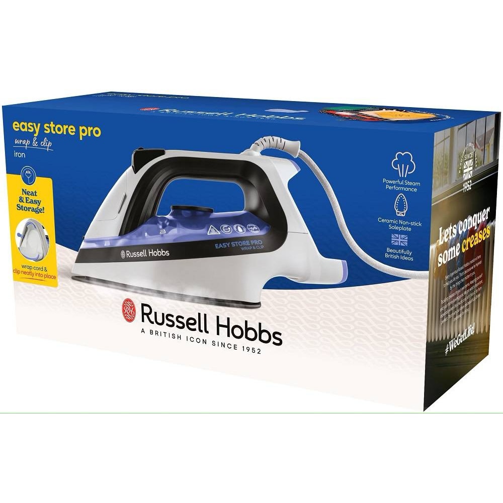Fier de calcat Easy Store Pro Wrap & Clip 26730-56, 2400W, talpa ceramica durabila, jet abur 180gr gri deschis