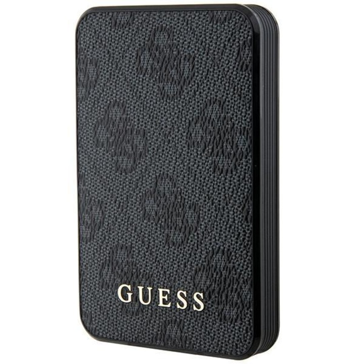 Външна батерия Guess, 5000mAh, 15W, 1xUSB, 1xUSB-C, 1xMicroUSB, Индикатор за батерията, Черен