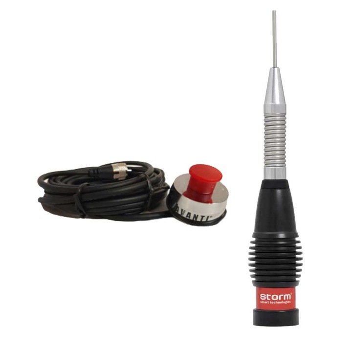 Antena Radio CB Avanti Storm Ml 145 black 1.45m cu Suport de Portbagaj Avanti cu cablu 5m