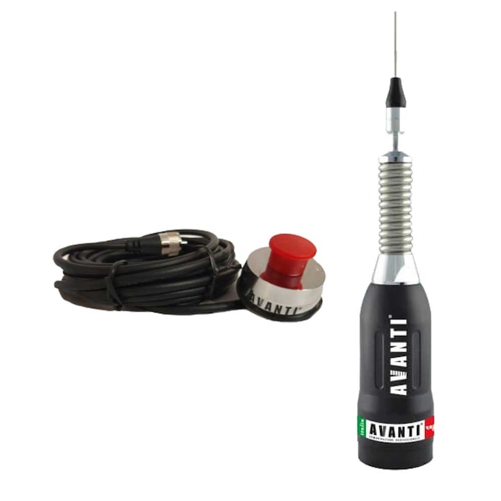 Antena Radio CB Avanti Regale 1.95m cu Suport de Portbagaj Avanti cu cablu 5m