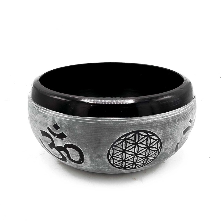 Bol Tibetan, cantator, Earth Powder, Om, Five Buddha, 16cm