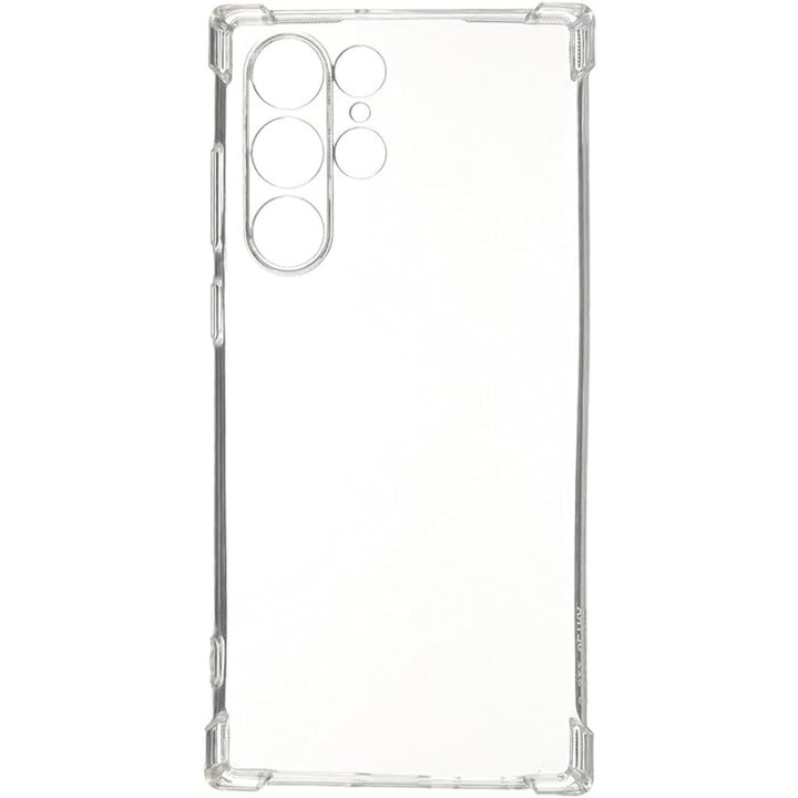 Anti Shock tok kompatibilis a Samsung Galaxy S23 Ultra készülékkel, kameravédelem, rugalmas, katonai minőségű, 1,5 mm vastag, átlátszó