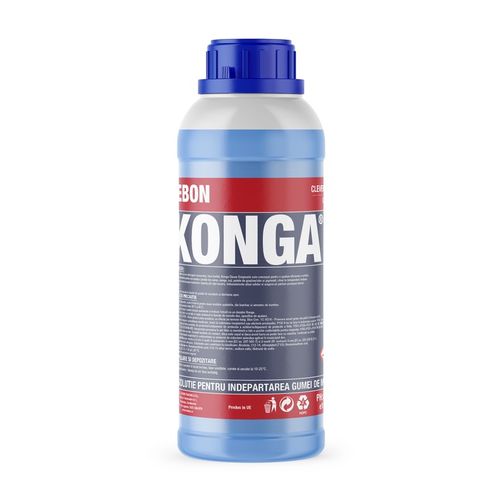 Detergent Lichid cu Enzime Rufe pentru Spalare Automata Konga Fresh de Munte – Elimina Mirosuri Animale, Pete Organice si Sange, 1L, 24 Spalari, Formula Viscoasa Concentrata