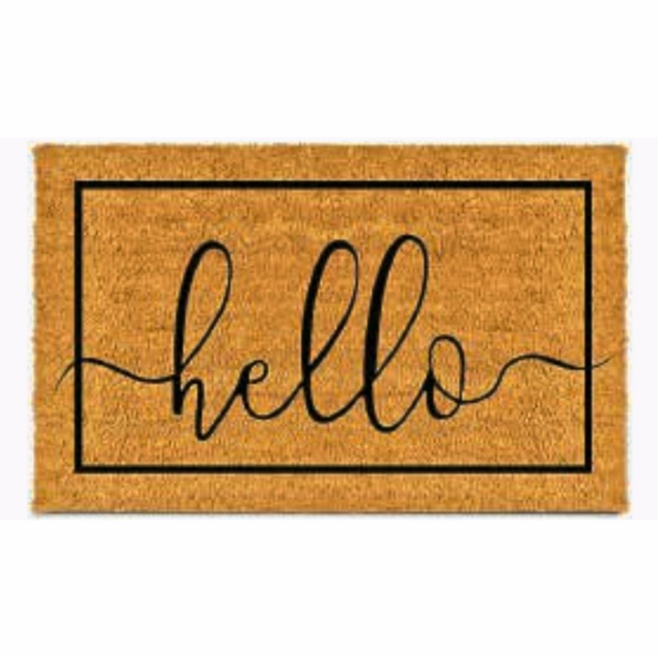 Входна изтривалка, кокосови влакна и неплъзгаща се гума, Dm 58, Deco Hello - 60x40 см