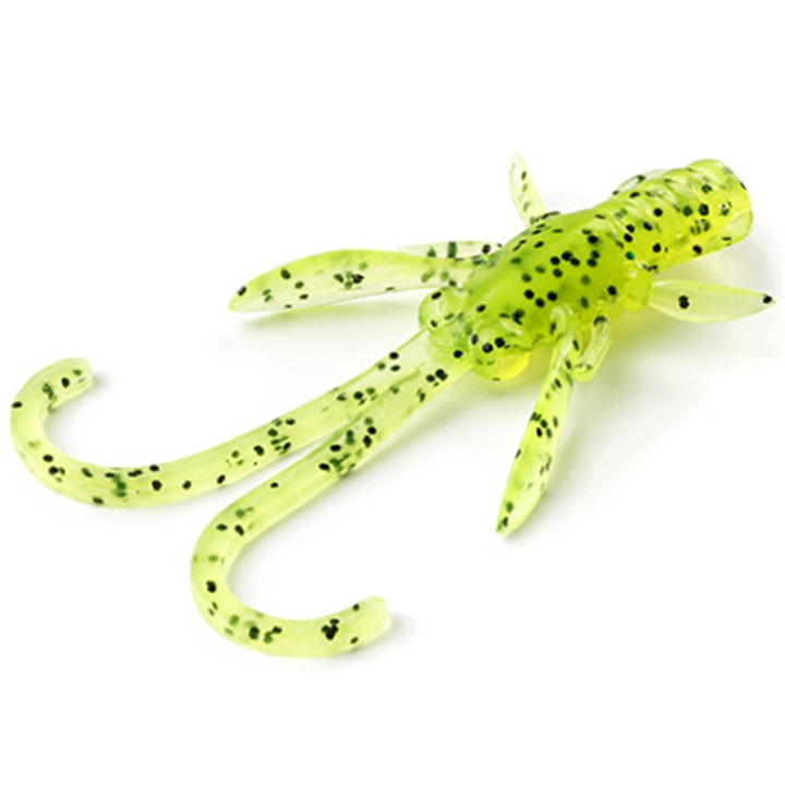 Комплект от 10 FishUp Baffi Fly nymphs 3.8cm 055 Chartreuse Black, вкус на раци, за пъстърва, костур или чист риболов
