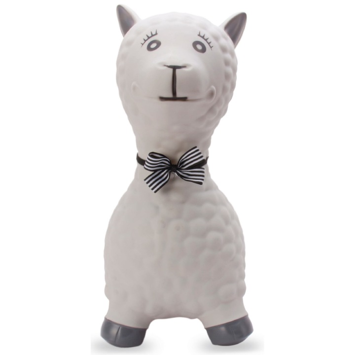 Надуваема играчка за скачане, Sun Baby, Лама, сива, с помпа, 41x25x55см