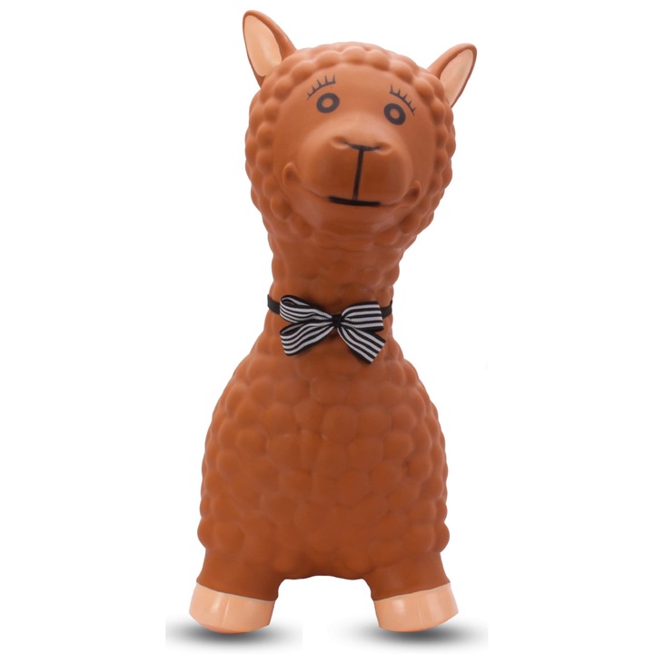 Надуваема играчка за скачане, Sun Baby, Алпака, кафява, гумена, 41x25x55 см, 1 година+