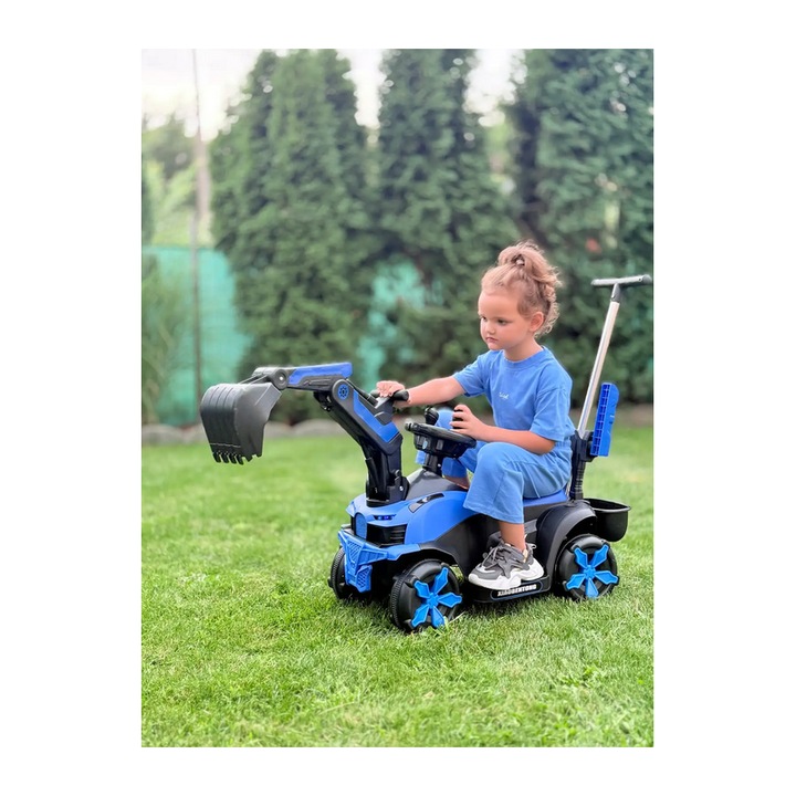 Excavator Pentru Copii, Electric, Cupa Mobila, Albastru, Mixbo