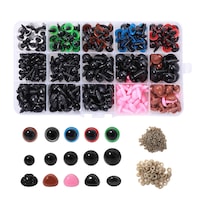 Set 560 ochi jucarii, Axroad Mall, Puternice si rezistente la uzura, Usor de instalat, Cu cutie de plastic cu 15 compartimente, Pentru jucarii tricotate, papusi de plus si proiecte de cusut, Plastic, Multicolor