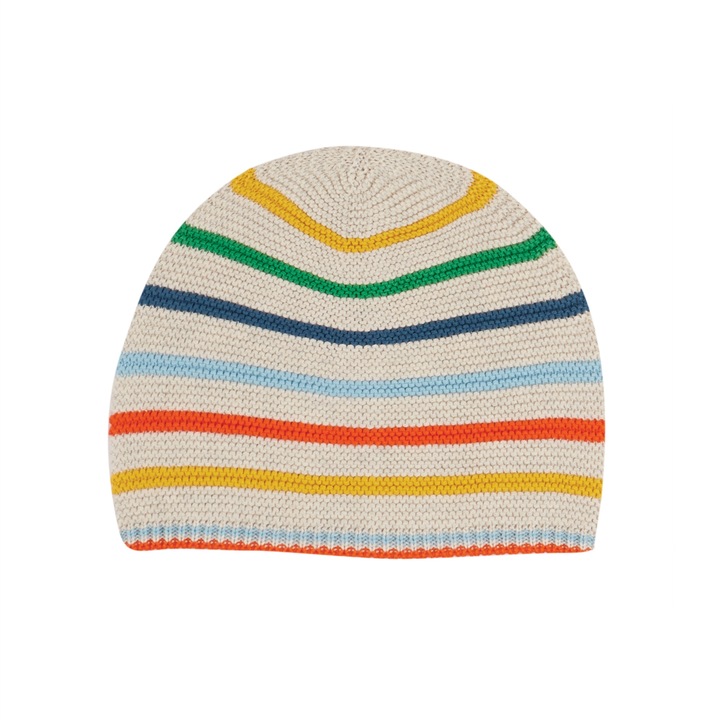 Плетена шапка, Дъга, органичен памук, многоцветна, детска