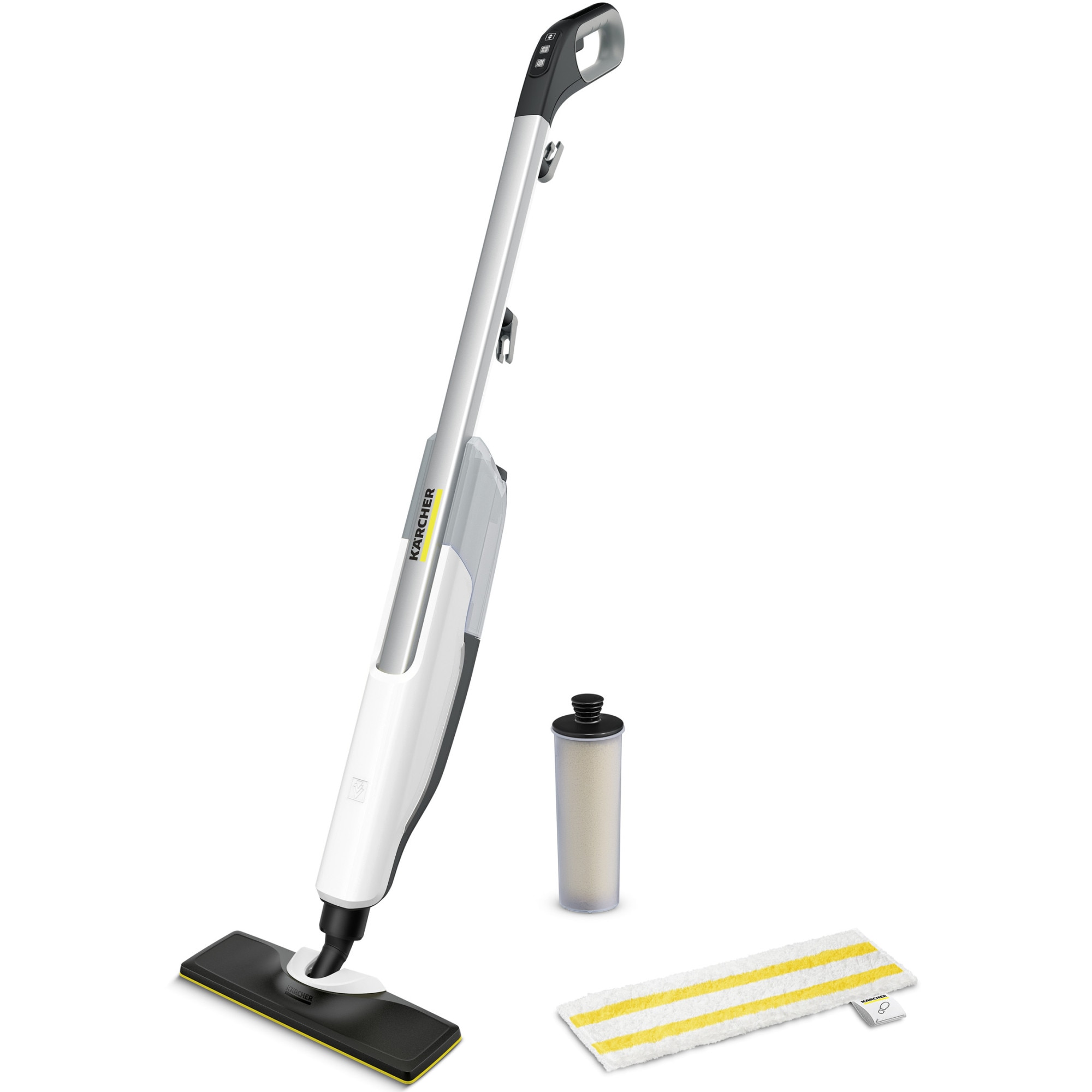 Mop cu abur Karcher SC 2 Upright, 1600 W, rezervor 0,4 l, reglare abur, cartus de decalcifiere, 1.513-500.0, Alb/Negru