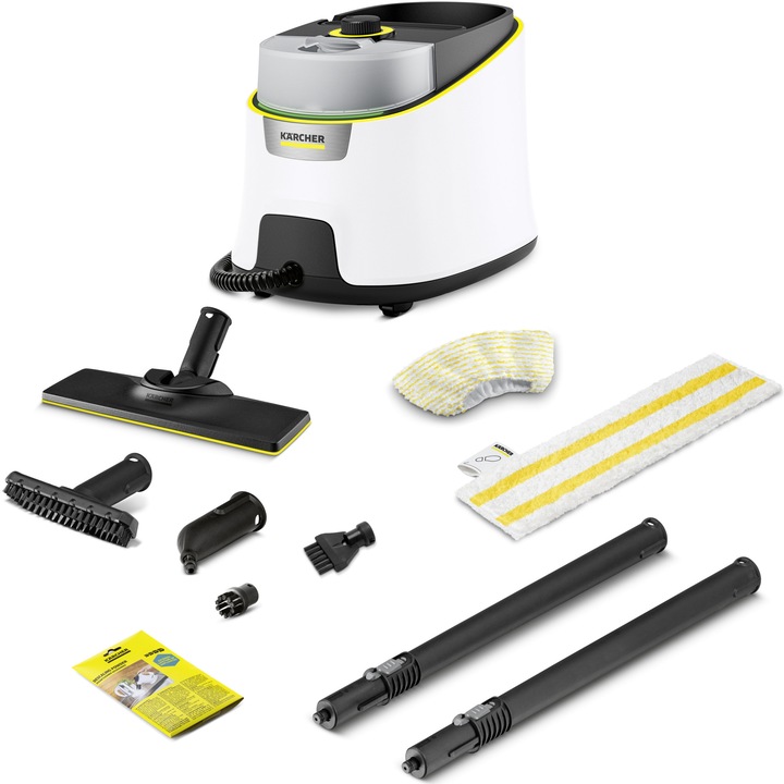 Aparat de curatat cu aburi Karcher SC 4 Deluxe, 1.513-460.0, 2000W, 3.5bar, incalzire 4 min, Alb/Negru