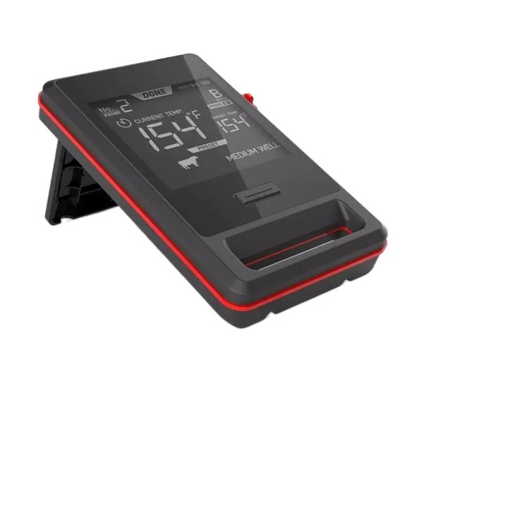 Термометър, безжичен, за месо, цифров, Bluetooth, 2 сонди, черен