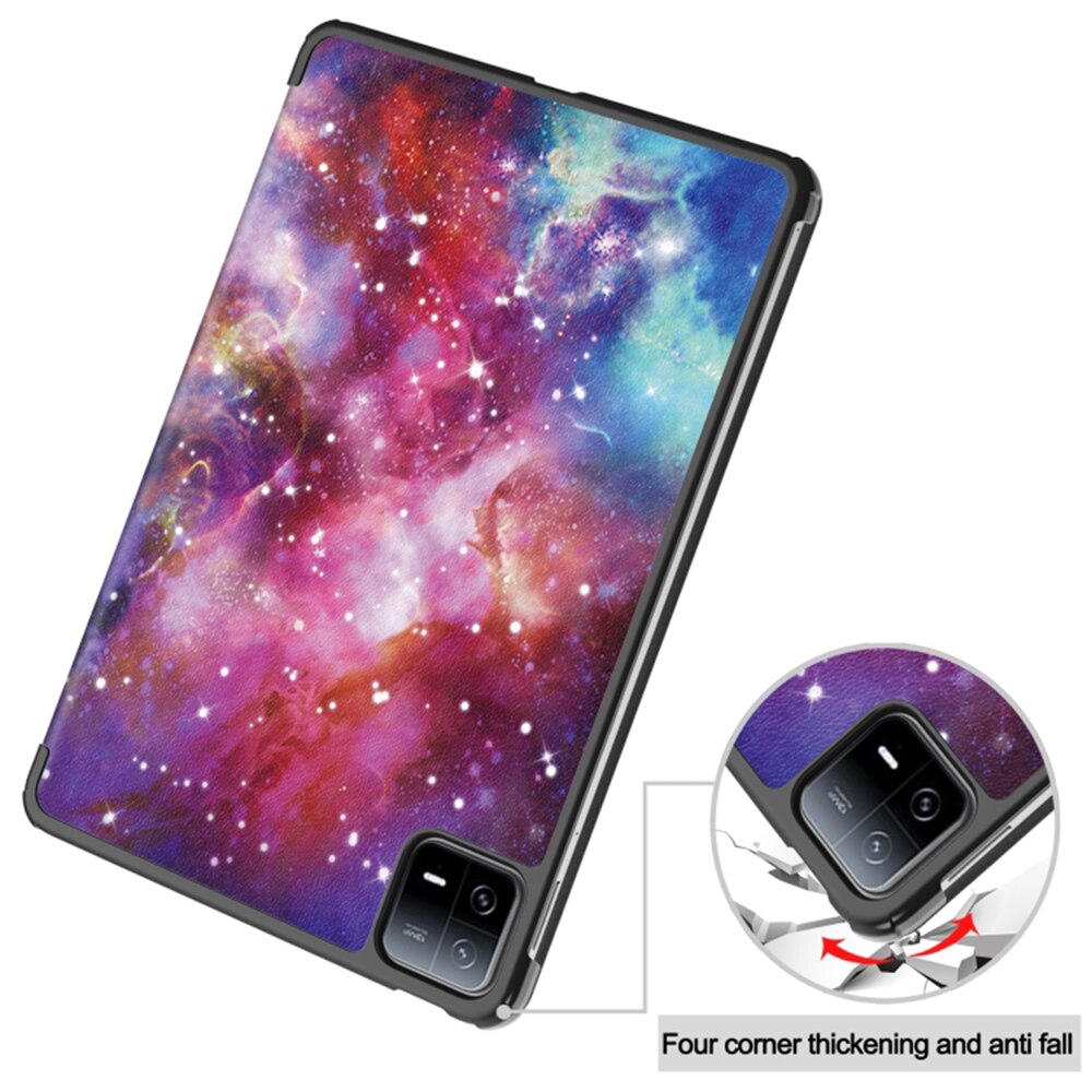 Husa pentru Xiaomi Pad 6, Pad 6 Pro trifold Slim UltraLight, functie sleep/wake-up, Aiyando, galaxy