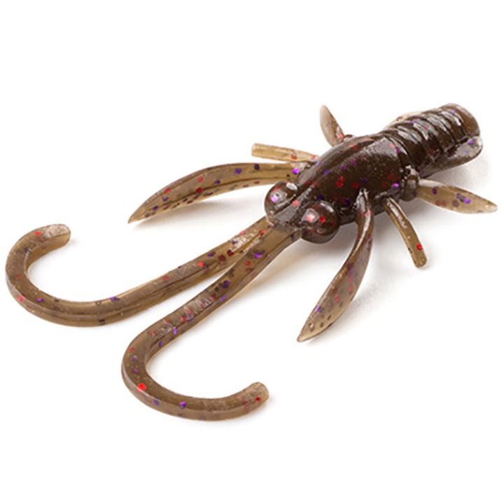 10 db FishUp Baffi Fly nimfa készlet 3,8 cm 050 Green Pumpkin Barna Piros és lila, rák ízű, pisztránghoz, süllőhöz vagy tiszta horgászathoz