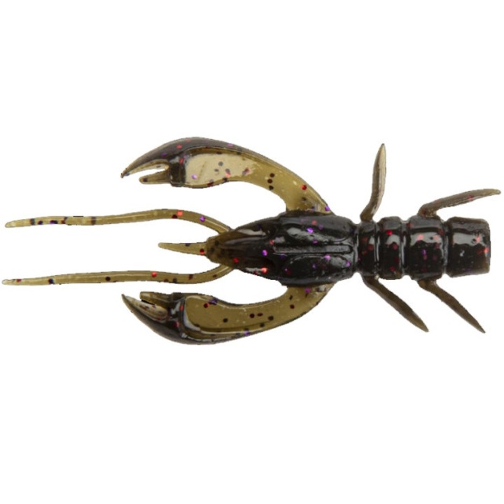 7 db-os puha rákcsali készlet FishUp Real Craw 5cm 050 Green Pumpkin Brown Piros és lila, süllő, szalámi vagy csuka horgászathoz