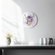 Ceas de perete, Wallfluent, de sticla, Mainile albe, Fara cifre, Ilustratie vectoriala a cerbului, Violet, Rotund Ø30 cm, 010010500040100270692