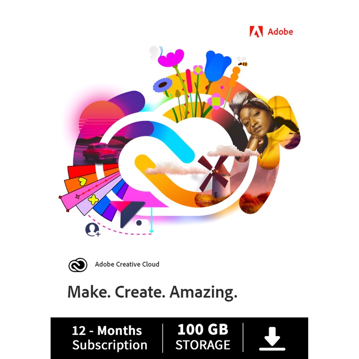 Adobe Creative Cloud 100 GB, MacOS/Windows, Toate Aplicatiile, Licenta 1 An