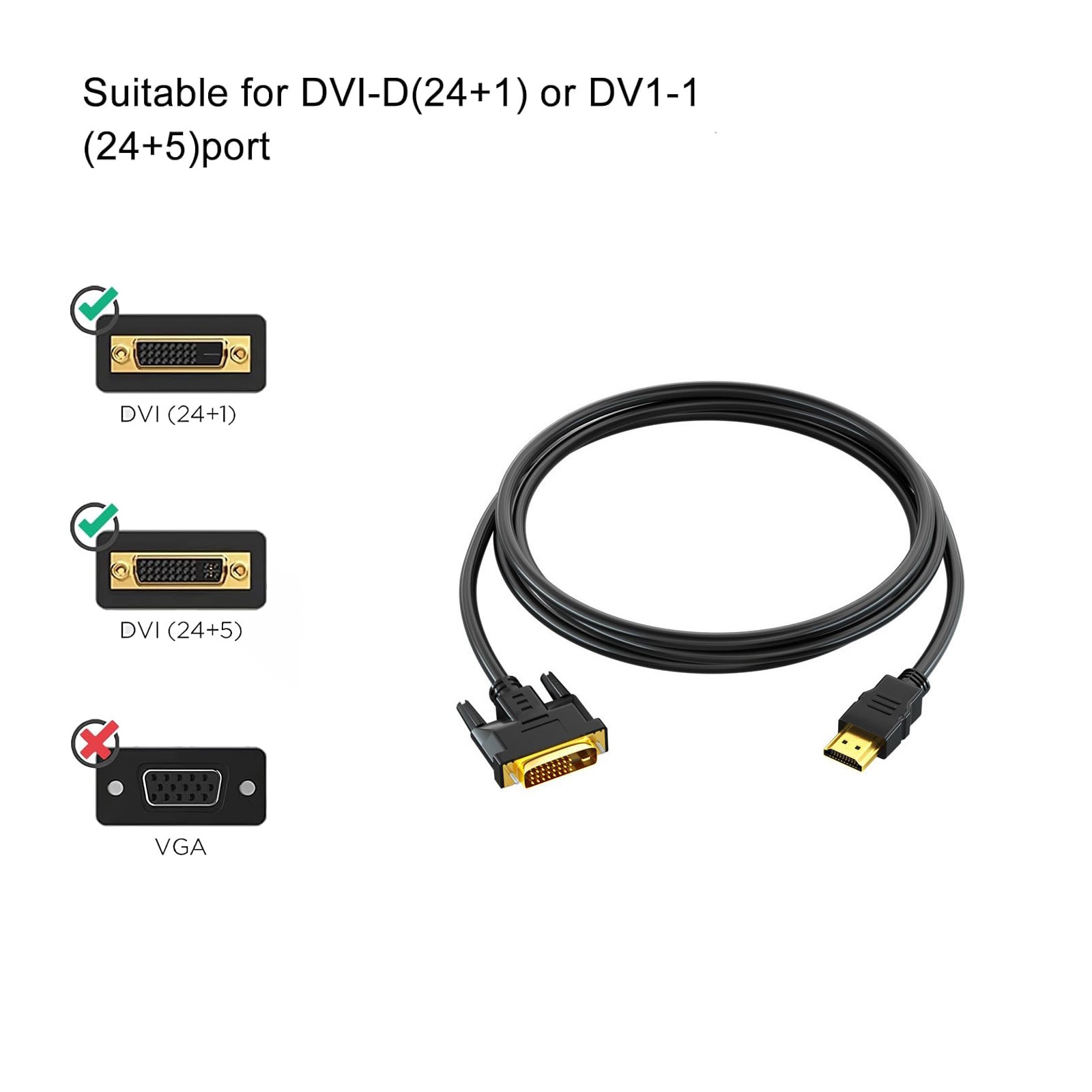 Cablu adaptor DVI la HDMI, Axroad Mall, Transfera semnale video de