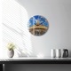 Ceas de perete, Wallfluent, de sticla, Mainile negre, Fara cifre, Turnul Frantei Eiffel, Maro, Rotund Ø30 cm, 010010500040200267117