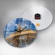 Ceas de perete, Wallfluent, de sticla, Mainile negre, Fara cifre, Turnul Frantei Eiffel, Maro, Rotund Ø30 cm, 010010500040200267117