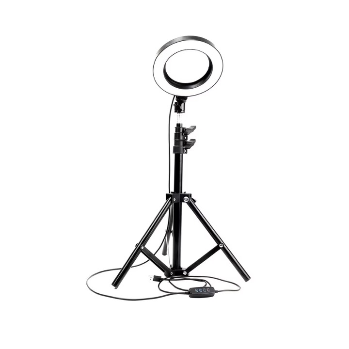Stuffix Led Ring kör alakú lámpa, átmérő 15 hüvelyk, állítható magasság, Stuffix®, usb csatlakozás, fekete