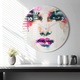 Ceas de perete, Wallfluent, de sticla, Mainile albe, Arabe, Fata abstracta a unei femei, Roz, Rotund Ø60 cm, 010010500050100272348