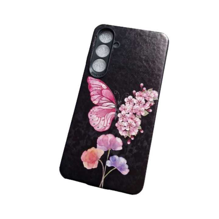 Husa silicon, protectie camera, compatibila cu Samsung S23 FE, Butterfly Design, TELGORBCS®