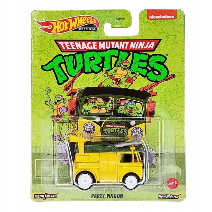 Hot Wheels prémium fémes autó, Teenage Mutant Ninja Turtles Party Wagon, GJR50, 1:64, sárga