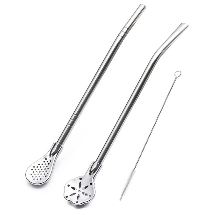 Set accesorii de cocktail, Inox, 18x2 cm, Argintiu