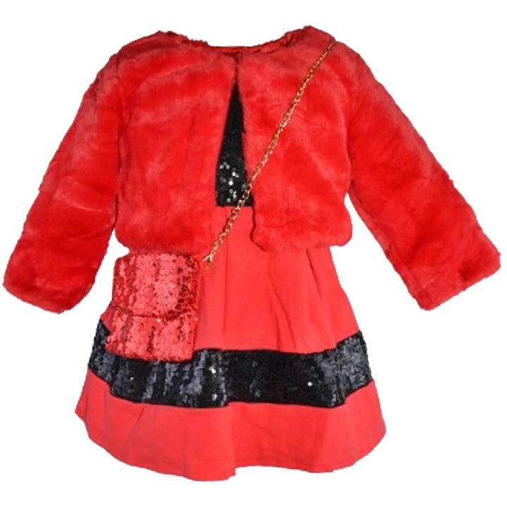 Комплект от 4 елегантни рокли за момичета New Collection RC091223, Червени 105809