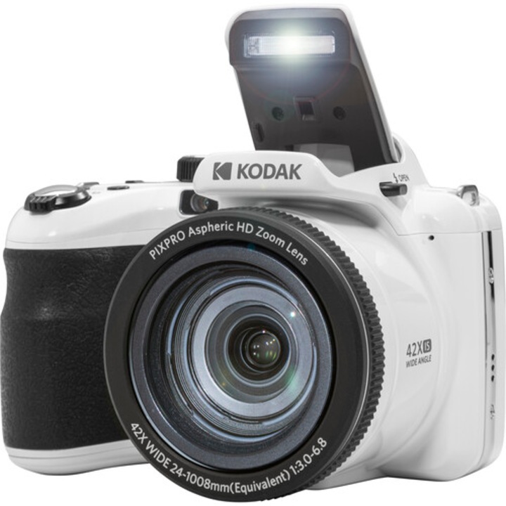 Aparat Foto Kodak PixPro AZ425, 20 MP, Zoom 42X, Full HD – 1080p, Alb