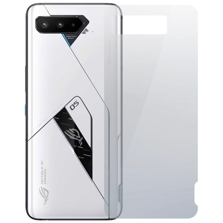 Back Shield филм, съвместим с Asus ROG Phone 5 Ultimate, Защита на гърба, Хидрогел в 3 слоя, Анти-пожълтяване, Анти-UV, Регенерируем, Анти-шок, Лесен монтаж
