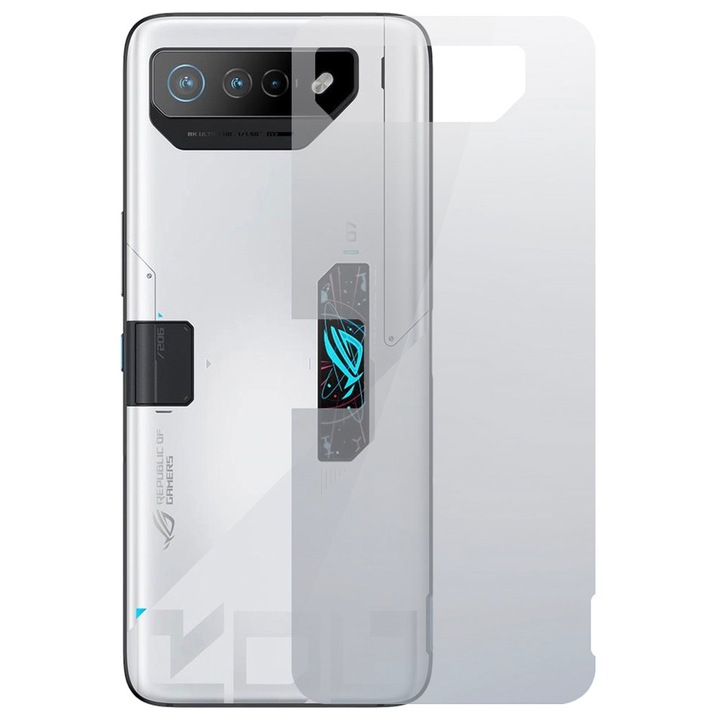 Back Shield фолио, съвместимо с Asus ROG Phone 7 Ultimate, Защита на гърба, Хидрогел в 3 слоя, Анти-пожълтяване, Анти-UV, Регенерируем, Анти-шок, Лесен монтаж