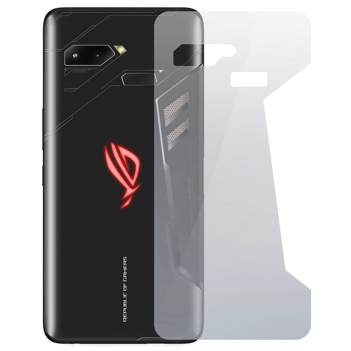 Asus ROG telefonnal (ZS600KL) kompatibilis hátvédő fólia, hátvédelem, hidrogél 3 rétegben, sárgásgátló, UV-ellenes, regenerálható, ütésálló, egyszerű telepítés