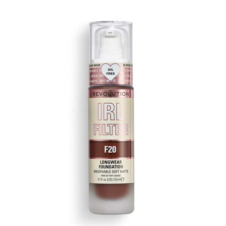 Makeup Revolution IRL Filter Longwear фон дьо тен, цвят F20, количество 23 мл