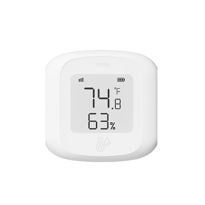 Vezeték nélküli hőmérséklet és páratartalom érzékelő, BOMSTOM, WiFi, LCD kijelző, komfortfokozat, fehér
