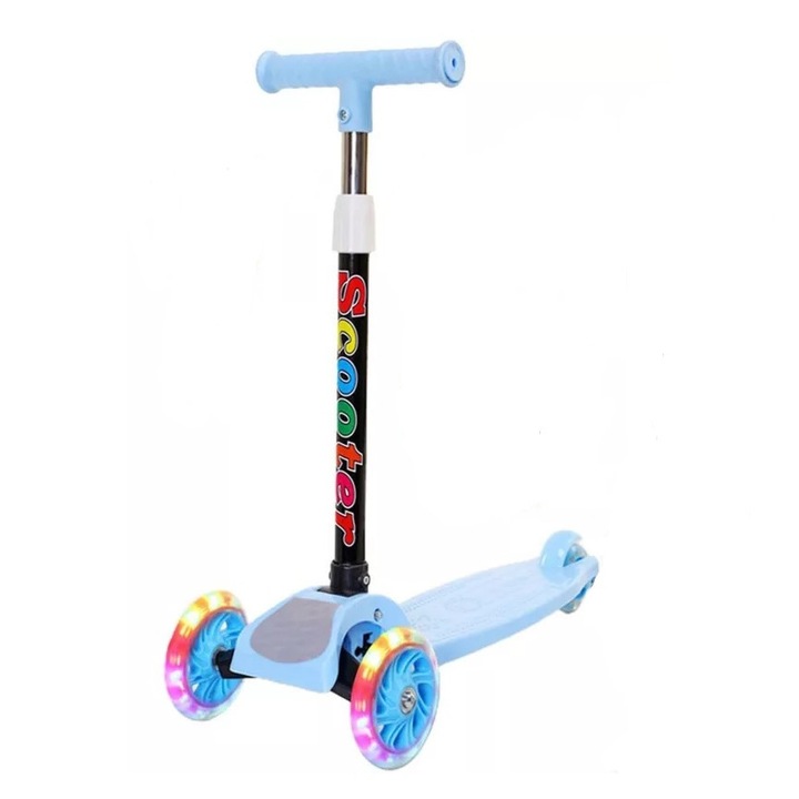 NICEkids kék összecsukható roller LED lámpákkal