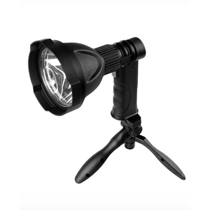 LED фенер със статив, батерия, 30W, черен