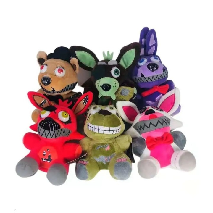 Set 6 jucarii de plus, Five Night's at Freddy's, multicolor, 23 cm