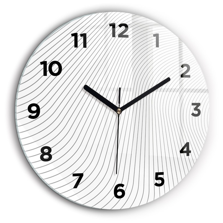 Falióra, Wallfluent, üveg, Fekete mutatók, Arab, Absztrakciós vonalak, Többszínű, Kerek Ø60 cm, 010010500050200269100